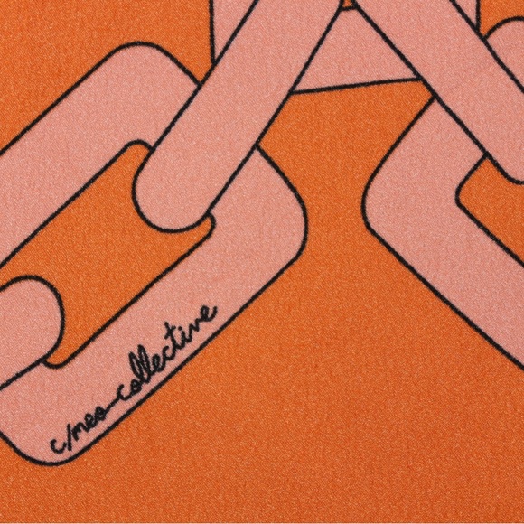 C/MEO Collective | CMEO | Orange & Pink Chain Printed Midi Skirt - Picture 5 of 6